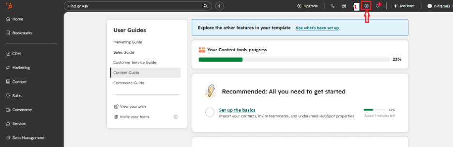 User guide interface with progress bar