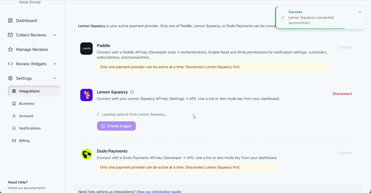 How to Connect Lemon Squeezy with Trophy Jar 3 Lemon Squeezy Trophy Jar SaaS Integration Step 3
