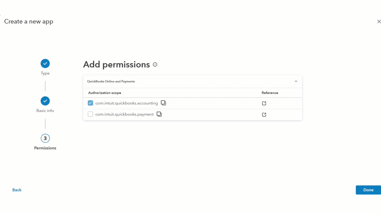 How to Connect QuickBooks to Trophy Jar 2 App permissions configuration interface