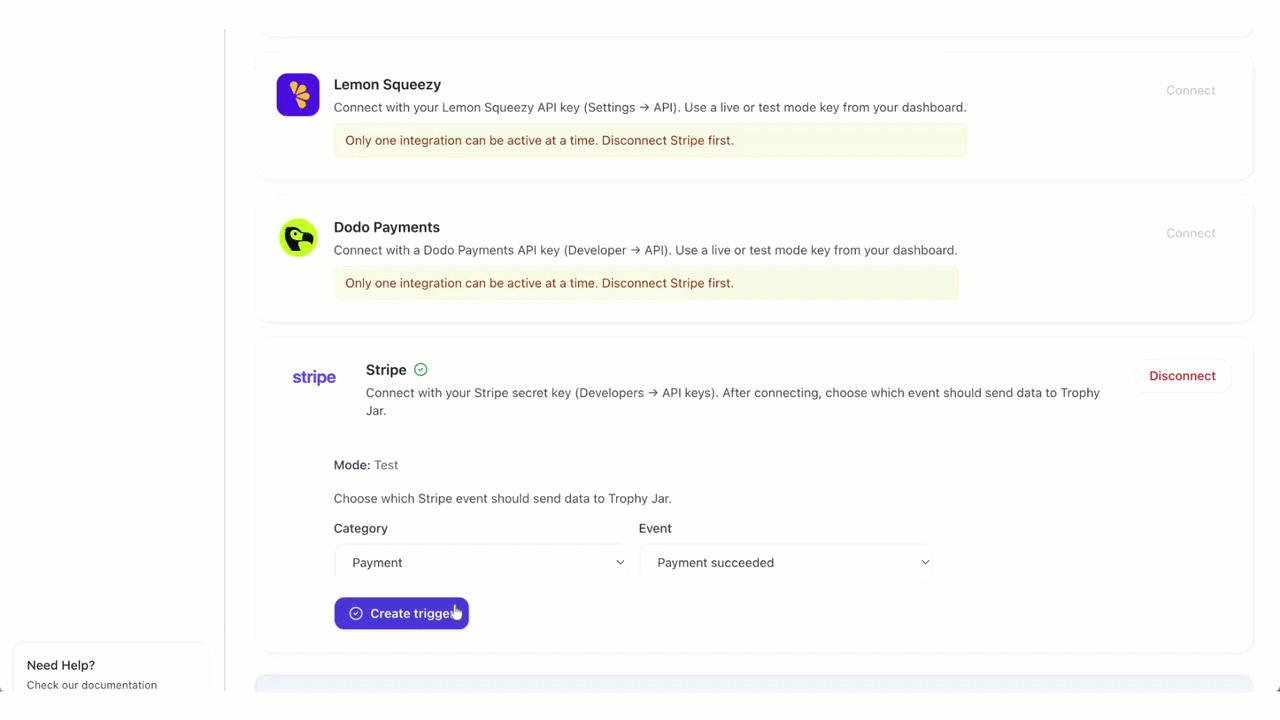 How to Connect Stripe to Trophy Jar 3 Integration options for payment processing